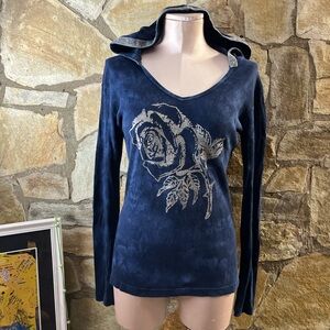 Navy blue/black tie-dye hoodie by **Sledge USA** ✨